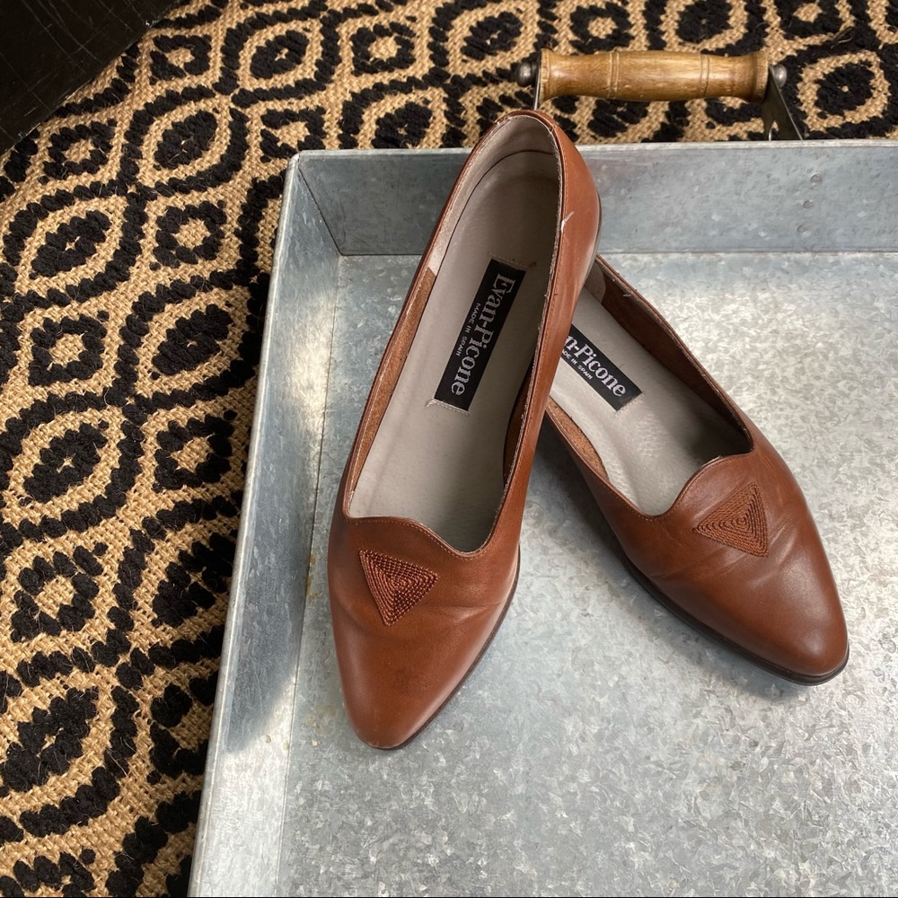 7.5 Vintage Evan Picone Leather Loafers Spain